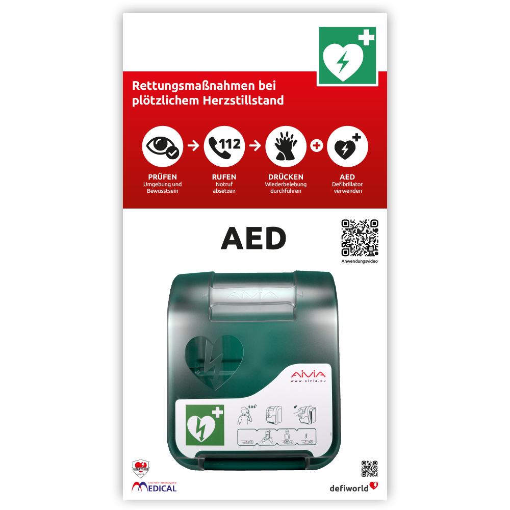 AED Wandschild