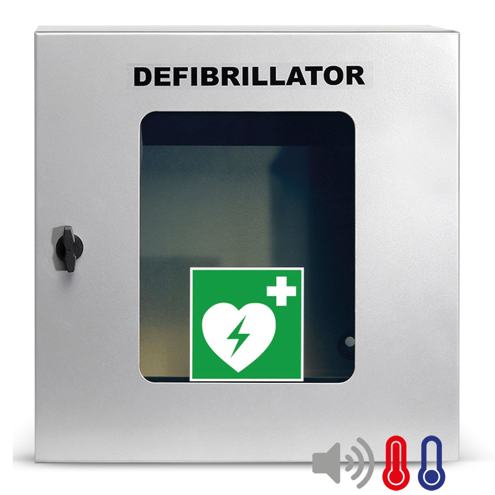 Universal Defibrillator (AED) Außen-Wandkasten, belüftet, Alarme, beleuchtet
