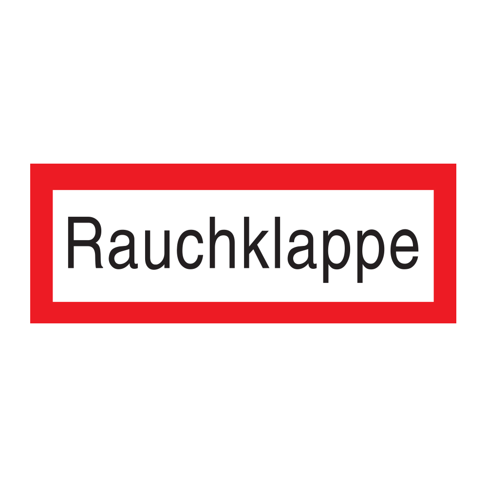 F Schild "Rauchklappe" 297 x 105 mm