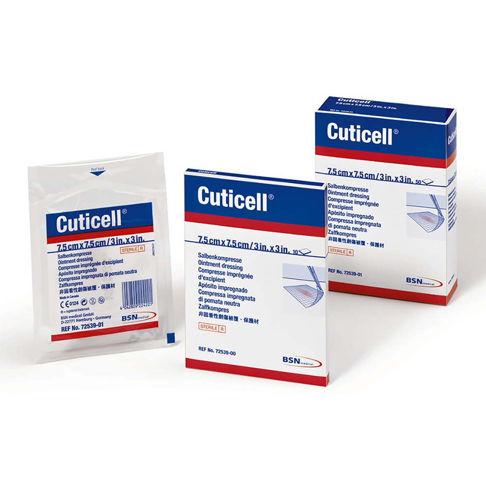 Cuticell® Salbenkompresse 7,5 x 7,5 cm, steril, 50 Stück