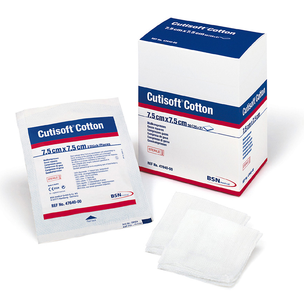 Cutisoft® Cotton 7,5 x 7,5 cm, steril