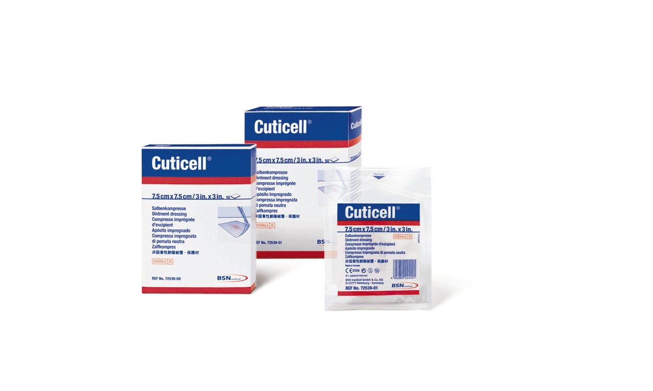 Cuticell® Salbenkompresse 7,5 x 7,5 cm, steril, 10 Stück